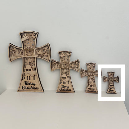 3D Nativity Cross-Tiny