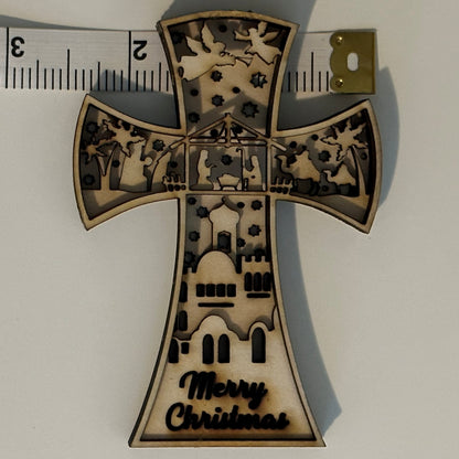 3D Nativity Cross-Tiny