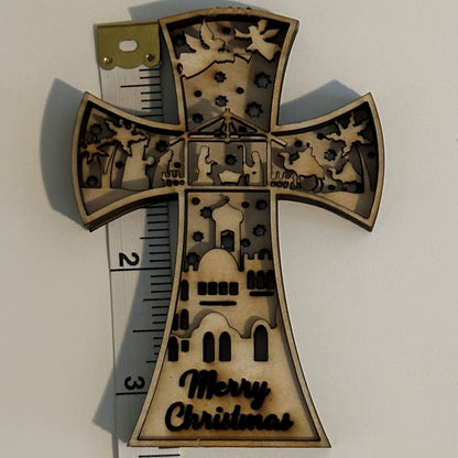 3D Nativity Cross-Tiny