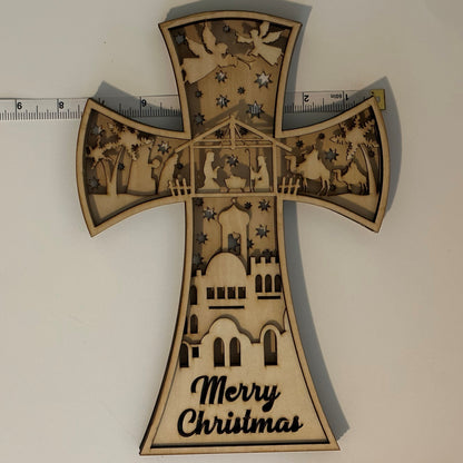 3D Nativity Cross-Large