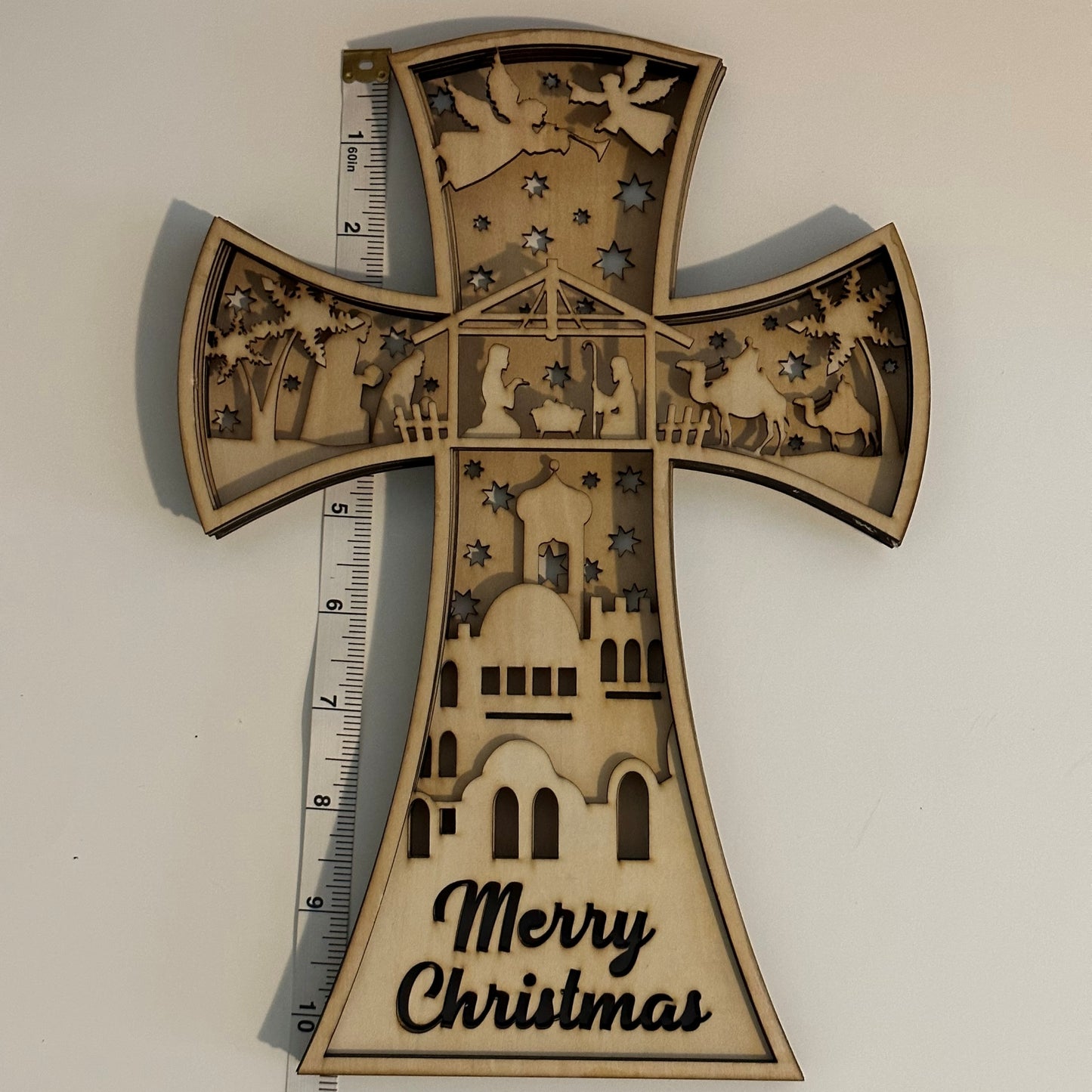 3D Nativity Cross-Large